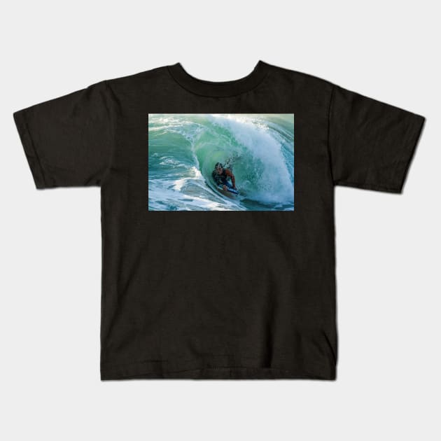 Bodyboarder in action Kids T-Shirt by homydesign